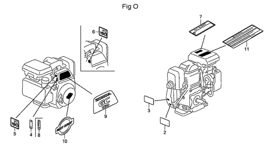 Fig-15 Diagram and Parts List for GC160LA Type QHA Honda Engine