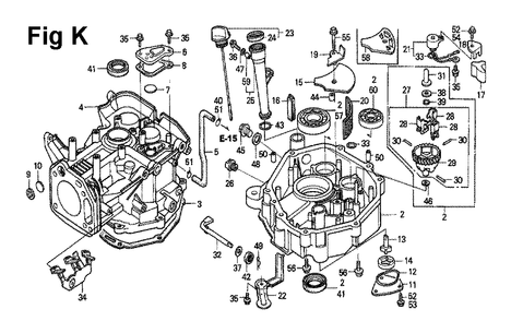 Fig-13 Diagram and Parts List for GXV270 Type DN Honda Engine