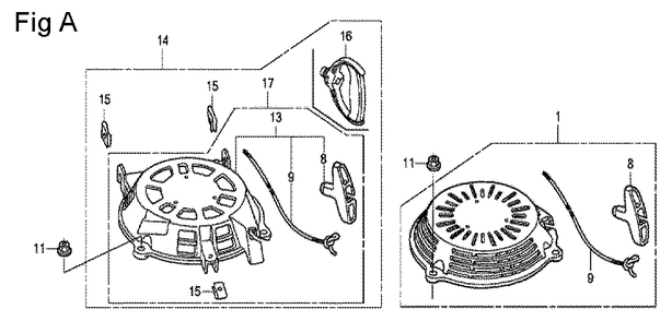 Fig-1 Diagram and Parts List for GCV160 Type N1 Honda Engine