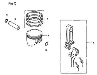 Fig-3 Diagram and Parts List for GC190A Type MEA2 Honda Engine