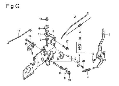 Fig-7 Diagram and Parts List for GCV190A Type N1A Honda Engine