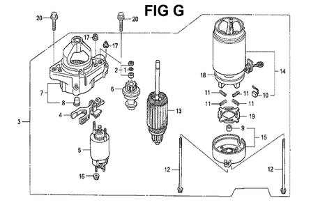 Fig-5 Diagram and Parts List for GXV530 Type DXA2 Honda Engine