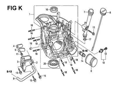 Fig-9 Diagram and Parts List for GXV530 E3-1070150 Honda Engine