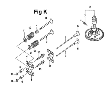 Fig-8 Diagram and Parts List for GXV160UA1 Type A1T Honda Engine