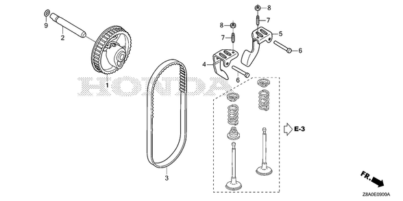 Camshaft Diagram and Parts List for GC160LAX (Type QBC)(GCAHA-6025169-9999999) Honda Engine