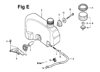 Fig-13 Diagram and Parts List for GXV120 Type P Honda Engine