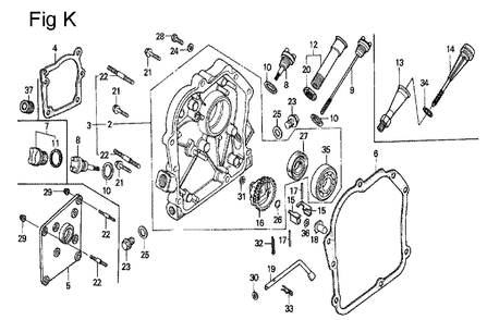 Fig-11 Diagram and Parts List for G100K2 Type SEP4 Honda Engine