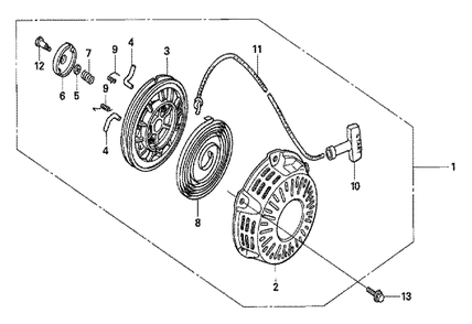 Fig-0 Diagram and Parts List for GX120U1 Type QMA4 Honda Engine