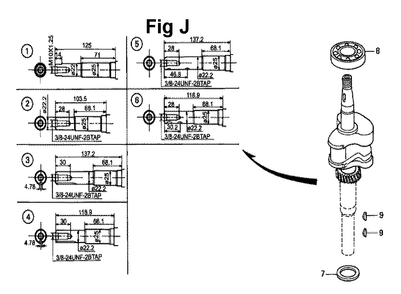 Fig-2 Diagram and Parts List for GXV140 Type N1Y Honda Engine