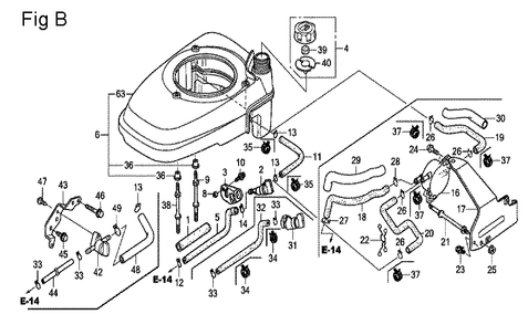 Fig-2 Diagram and Parts List for GCV160A Type N7A1 Honda Engine