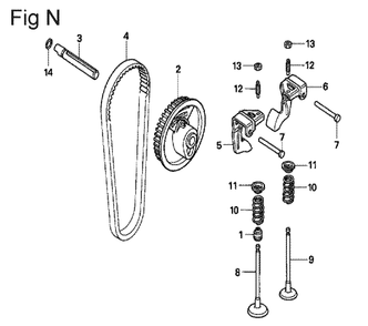 Fig-14 Diagram and Parts List for GX100U Type QAD Honda Engine