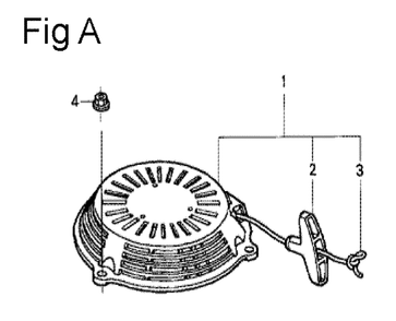 Fig-1 Diagram and Parts List for GSV190A Type A3G7 Honda Engine