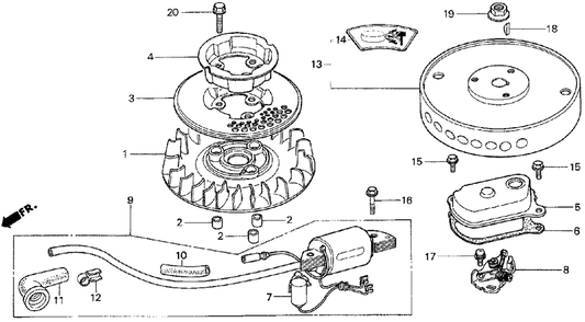 Part Location Diagram of 30560-896-701 Honda Coil Assembly., Ignition (Not Available)
