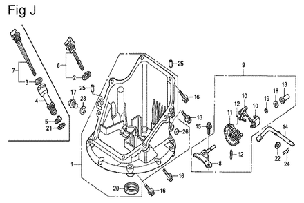 Fig-10 Diagram and Parts List for GSV190A Type N1R Honda Engine