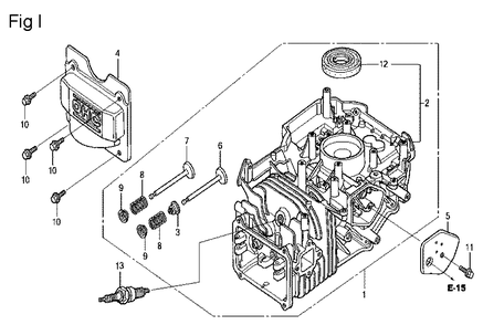 Fig-9 Diagram and Parts List for GCV160LA Type S1M Honda Engine