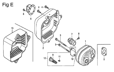 Fig-5 Diagram and Parts List for GCV160A Type S1A Honda Engine