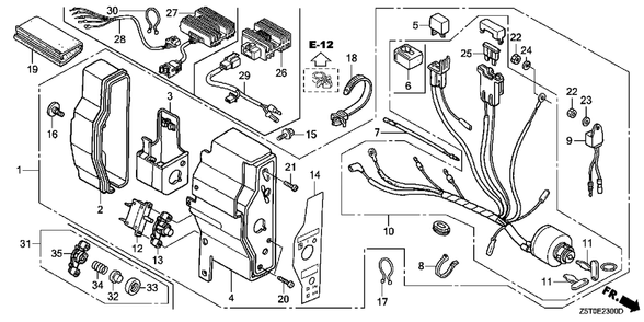 Part Location Diagram of 35100-Z5T-821 Honda Switch Assembly., Combination (3a-Charge)