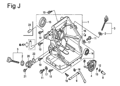 Fig-10 Diagram and Parts List for GC135 Type SHE Honda Engine