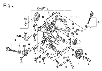 Fig-10 Diagram and Parts List for GC160A Type QHEA Honda Engine