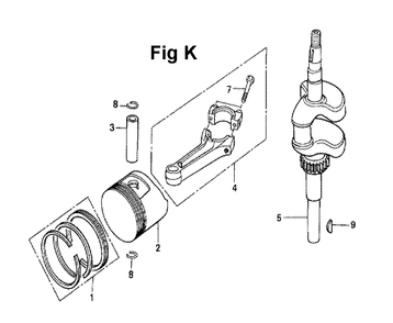 Fig-6 Diagram and Parts List for GXV120 Type P Honda Engine