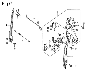 Fig-7 Diagram and Parts List for GC135 Type SHJ1 Honda Engine