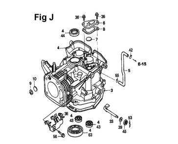 Fig-9 Diagram and Parts List for GXV340 Type DN Honda Engine