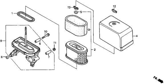 Part Location Diagram of 17210-ZF5-000 Honda Element, Air Cleaner (Metal Base)