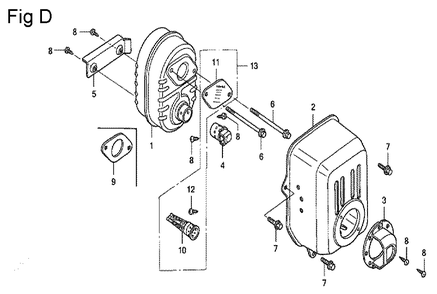 Fig-4 Diagram and Parts List for GC135 Type VXA Honda Engine