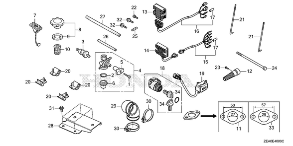 Other Parts (1) Diagram and Parts List for GX800IRH (Type TXF4)(GCAVH-1000001-9999999) Honda Engine
