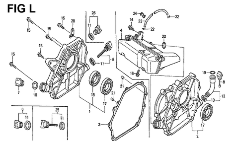 Fig-12 Diagram and Parts List for GX120K1 Type QA Honda Engine