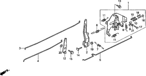 Control (2) Diagram and Parts List for H3011 (Type  SA)(MZAJ-5000001 - 6000000) Honda Lawn Mower