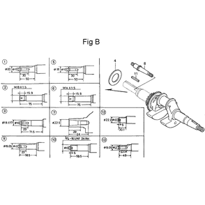 Fig-2 Diagram and Parts List for GC135 Type QHA Honda Engine