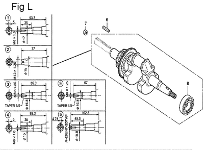 Fig-12 Diagram and Parts List for GX100U Type VEA Honda Engine