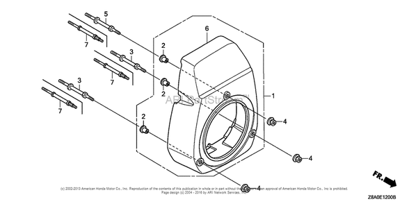 Fan Cover Diagram and Parts List for GC160LA (typeQHC)(GCAHA-3599750) Honda Engine