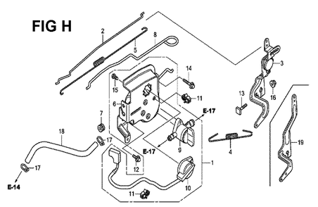 Fig-8 Diagram and Parts List for GCV190LA Type G5B Honda Engine