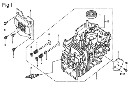 Fig-9 Diagram and Parts List for GCV135 Type A2D Honda Engine