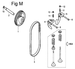 Fig-13 Diagram and Parts List for GC135 Type QHC1 Honda Engine