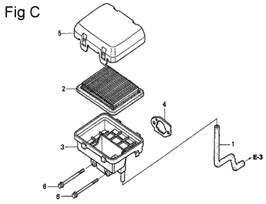 Fig-3 Diagram and Parts List for GC190A Type SHE6 Honda Engine