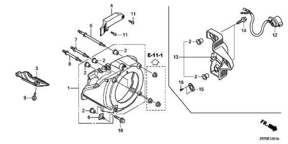 Part Location Diagram of 19631-Z5T-000 Honda Shroud