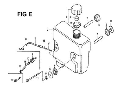 Fig-9 Diagram and Parts List for GXV340K1 Type DN Honda Engine