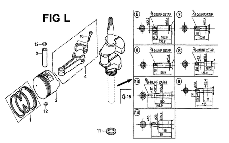 Fig-7 Diagram and Parts List for GXV160H2 Type SFE Honda Engine