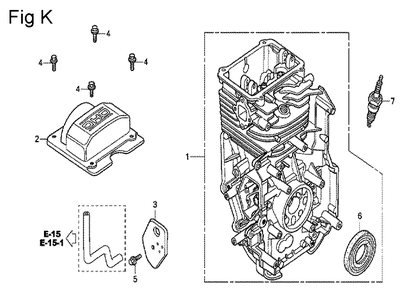 Fig-14 Diagram and Parts List for GC190A Type VXA Honda Engine