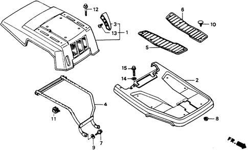 Rear Body Diagram and Parts List for HT-R3009K1 (Type  SA)(MA1T-5100001 - 9999999) Honda Lawn Mower