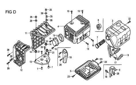 Fig-7 Diagram and Parts List for GX160U1 Type VHH4 Honda Engine