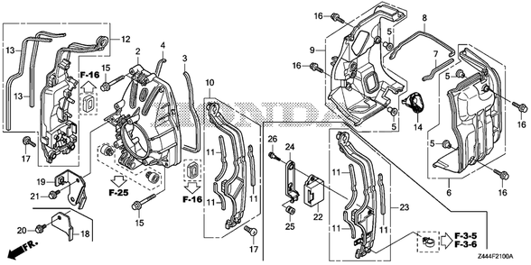 Part Location Diagram of 32115-Z39-G30 Honda Bracket, Terminal