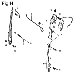 Fig-8 Diagram and Parts List for GC190A Type QHKF Honda Engine