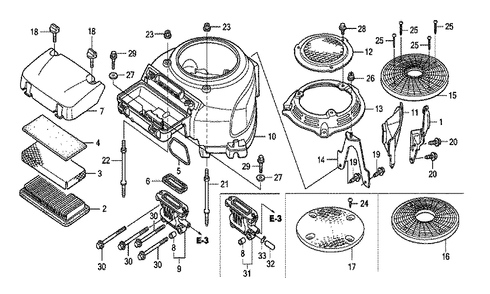 Fig-0 Diagram and Parts List for GXV530R Type QXA4 Honda Engine
