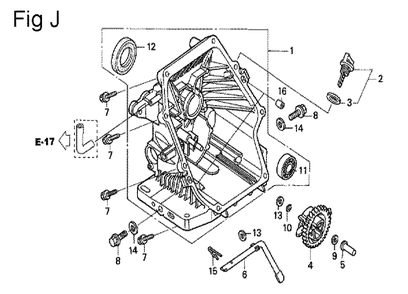 Fig-10 Diagram and Parts List for GS190A Type QBE Honda Engine