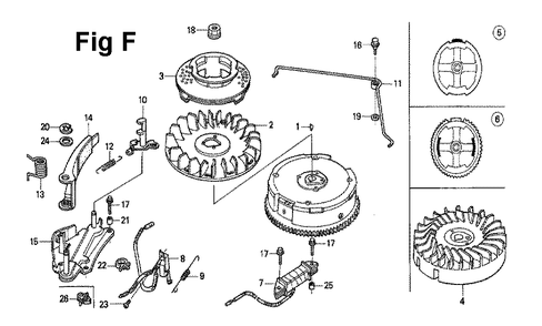 Fig-4 Diagram and Parts List for GXV120 Type N2T Honda Engine