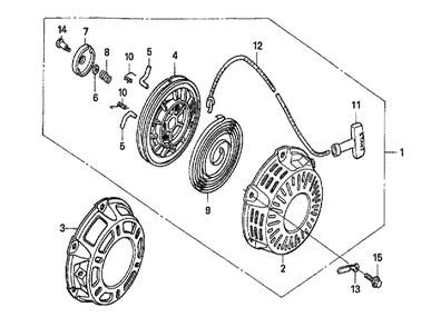 Fig-0 Diagram and Parts List for GX160U1 Type QKA4 Honda Engine